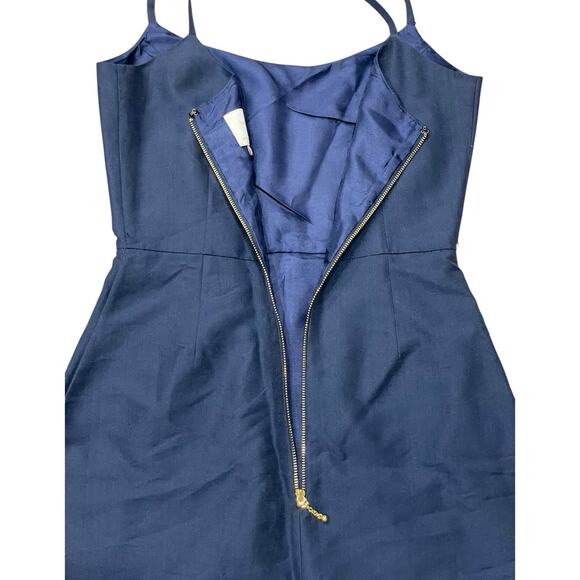 Kate Spade Size 0 Talitha Midnight Navy Blue Ruffle Hem Dress Size 0 *no belt* - Picture 3 of 13